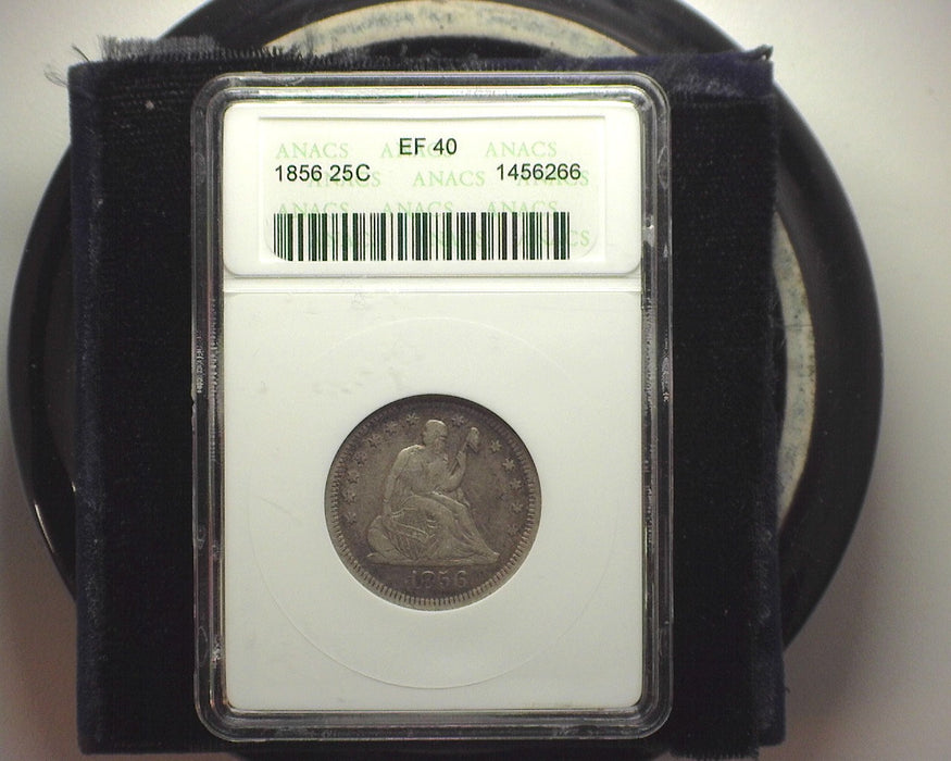 1856 Liberty Seated Quarter EF 40 ANACS - US Coin