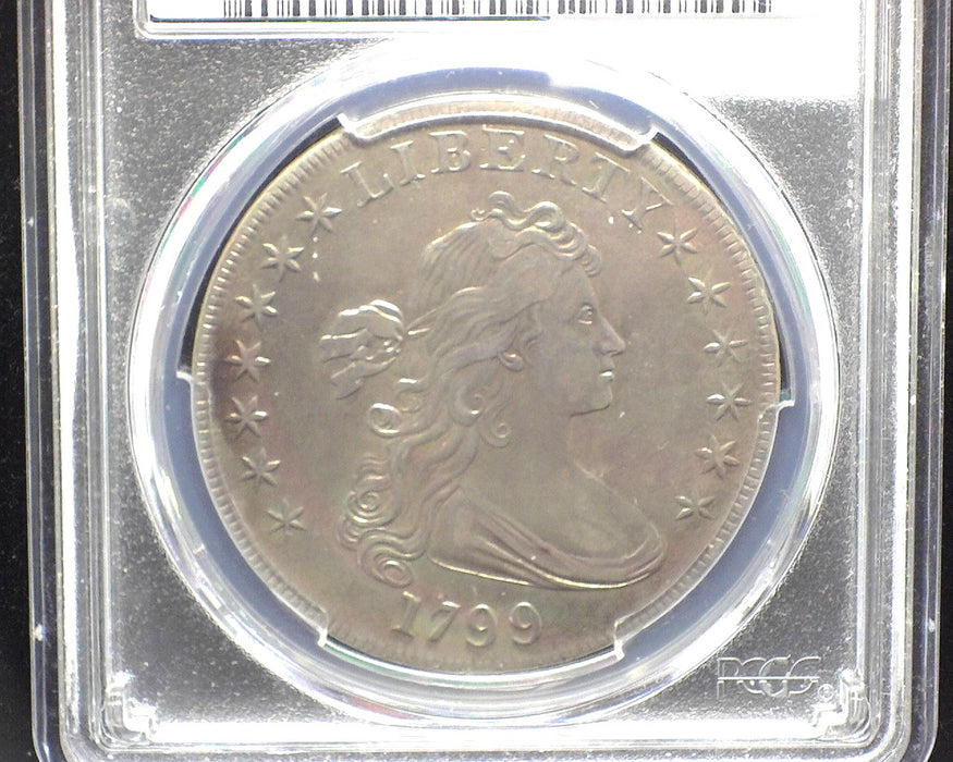 1799 Draped Bust Dollar 13 Stars very lightly cleaned. A beauty. PCGS Genuine - US Coin