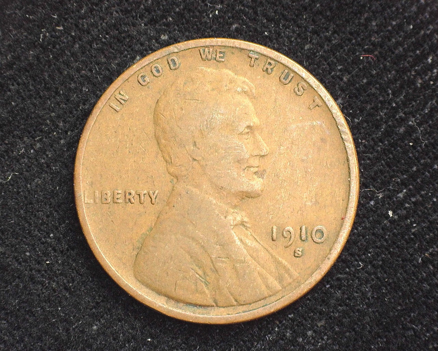 1910 S Lincoln Wheat Cent F - US Coin