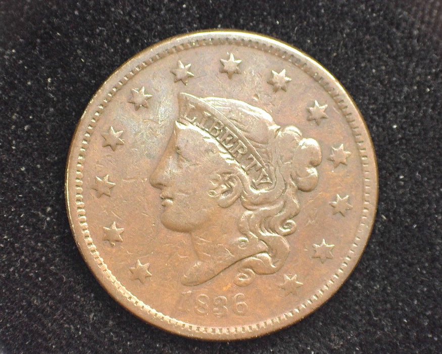 1836 Coronet Large Cent F Penny/Cent - US Coin