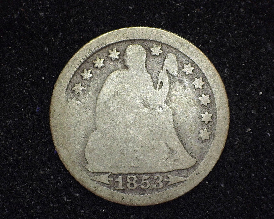 1853 Arrows Liberty Seated Dime G - US Coin