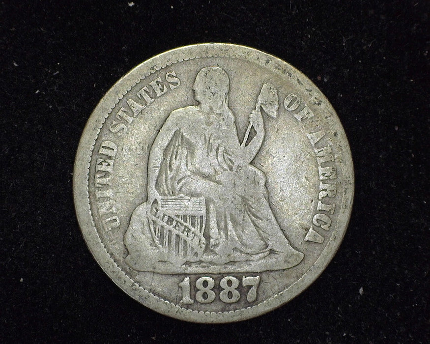 1887 Liberty Seated Dime F - US Coin