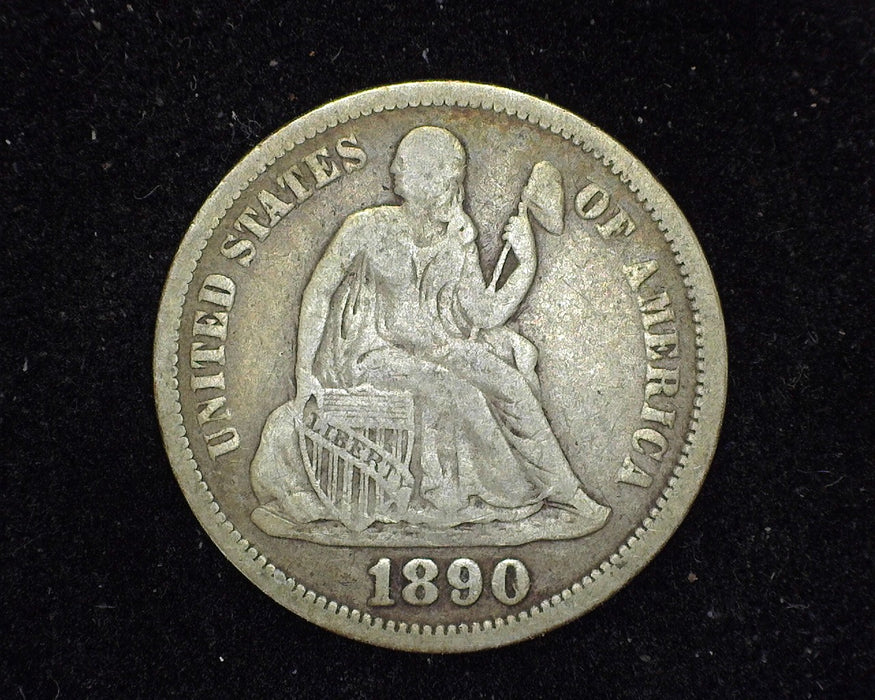 1890 Liberty Seated Dime F - US Coin