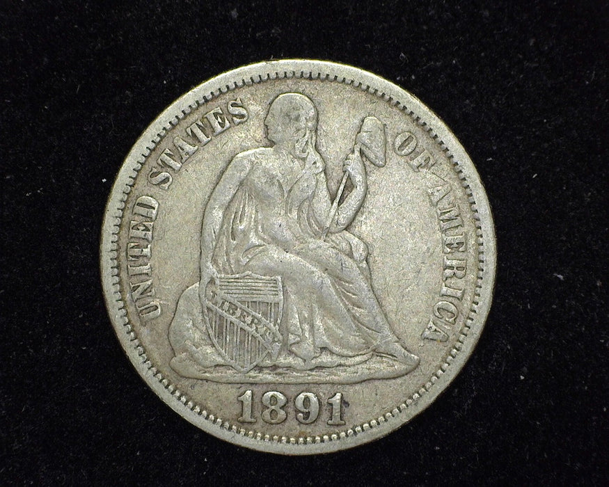 1891 Liberty Seated Dime VF - US Coin