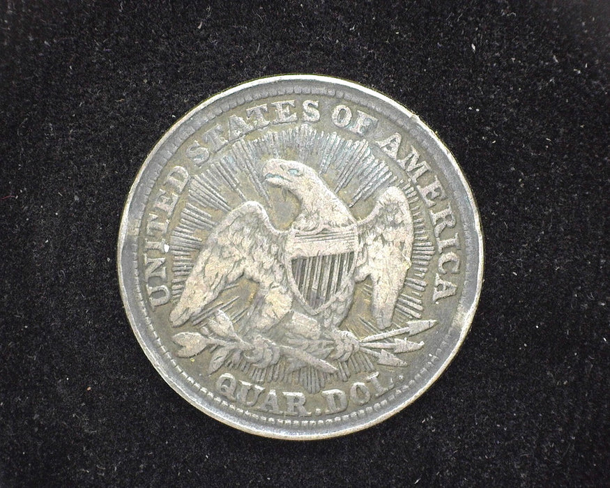 1853 Arrows and Rays Liberty Seated Quarter F Was in Bezel - US Coin