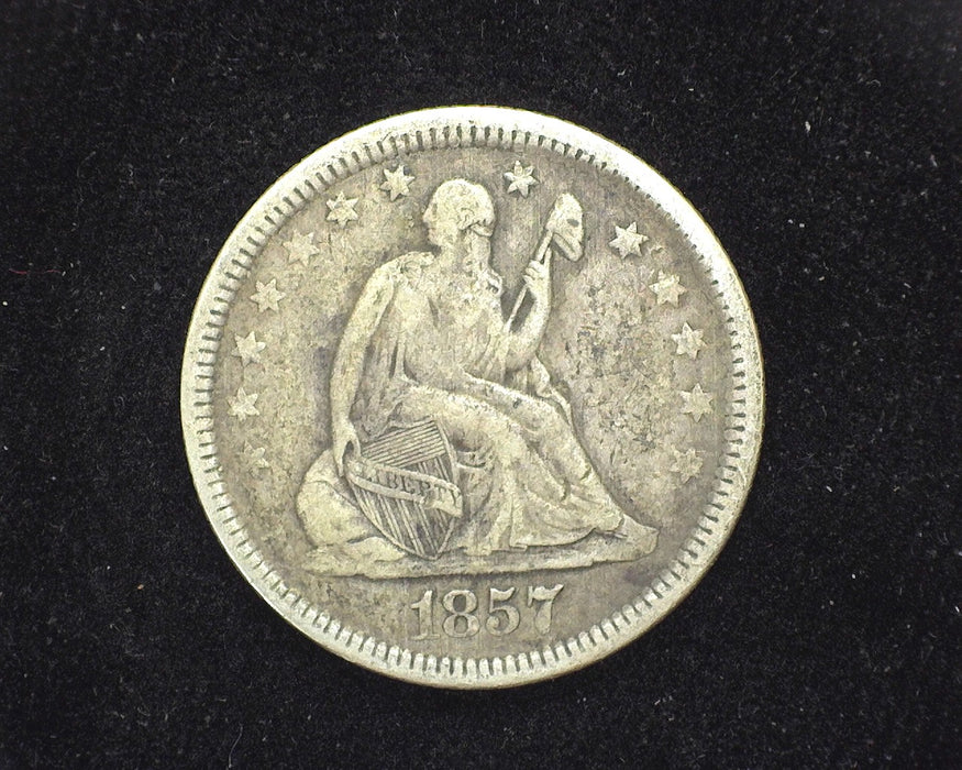 1857 Liberty Seated Quarter F - US Coin