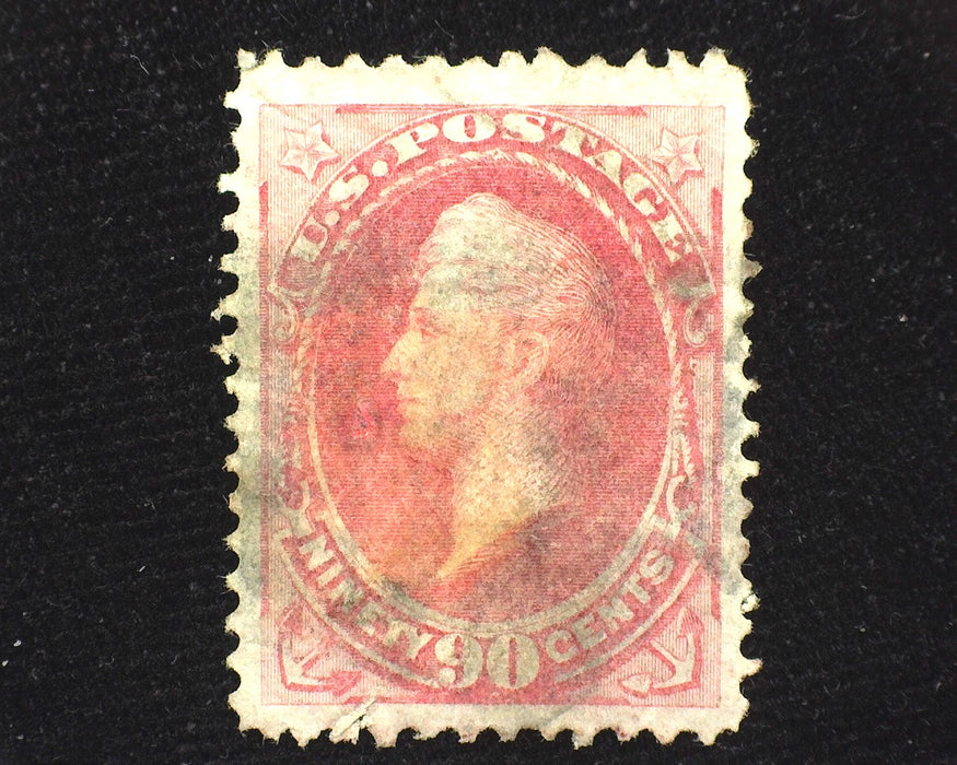 #155 Faint paper wrinkling and tiny perf tear. Still an incredible looking "Jumbo" margin stamp. Used XF US Stamp