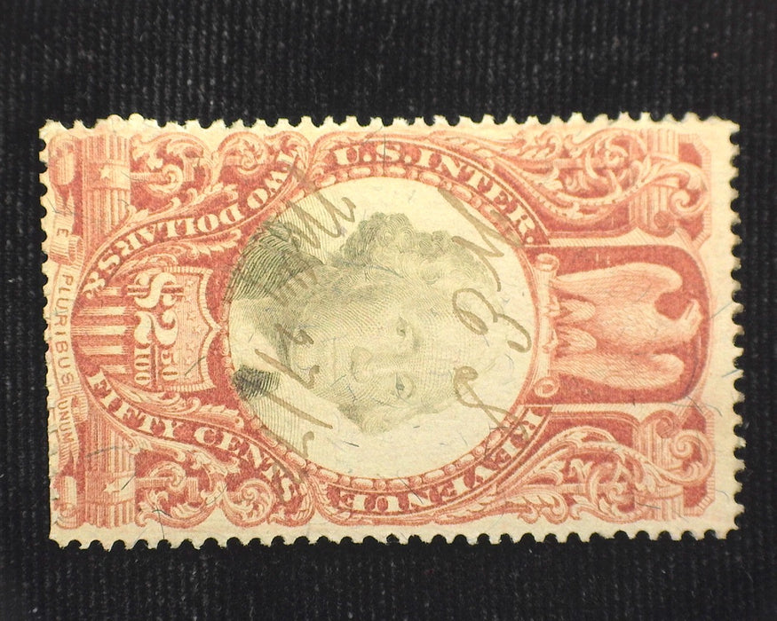 #R124 Revenue Few clipper perfs. Used F US Stamp