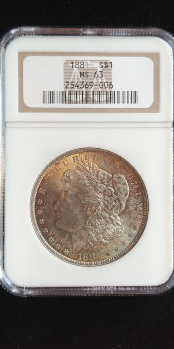 1881 Morgan Dollar NGC - MS-63 Beautifully toned. - US Coin