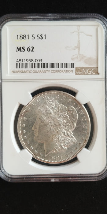 1881 S Morgan Dollar NGC - MS-62 - US Coin