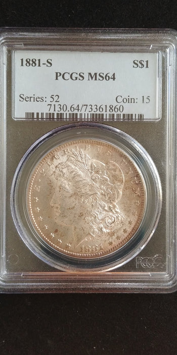 1881 S Morgan Dollar PCGS - MS-64 - US Coin