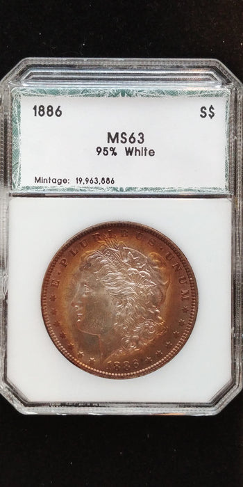 1886 Morgan Dollar PCI - MS-63 Toned. - US Coin