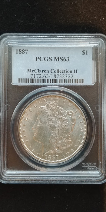 1887 Morgan Dollar PCGS - MS-63 - US Coin