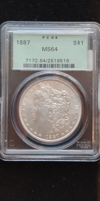 1887 Morgan Dollar PCGS - MS-64 - US Coin