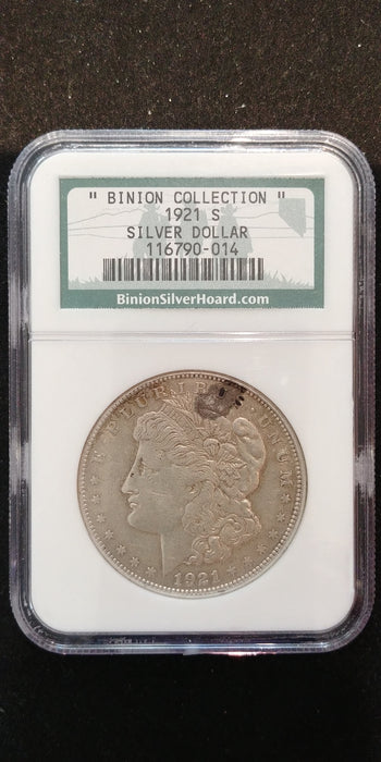 1921 S Morgan Silver Dollar  NGC Binion Collection - US Coin