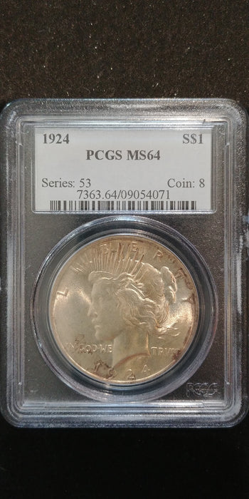 1924 Peace Dollar PCGS MS-64 - US Coin