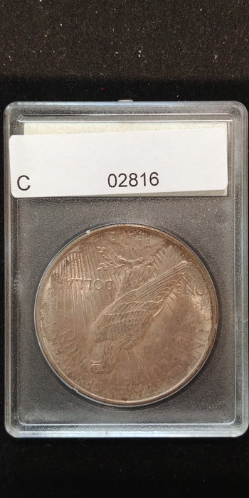 1924 Peace Dollar ACCUGRADE MS-65 Nicely toned. - US Coin