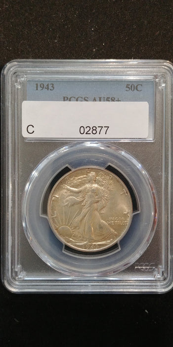 1943 Walking Liberty Half Dollar PCGS AU58+ - US Coin