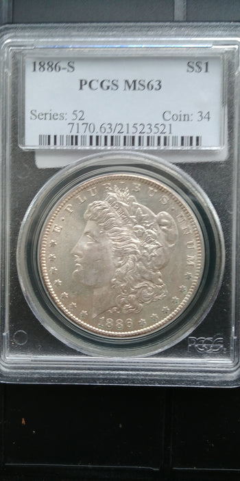 1886 S Morgan Dollar PCGS - MS63 - US Coin