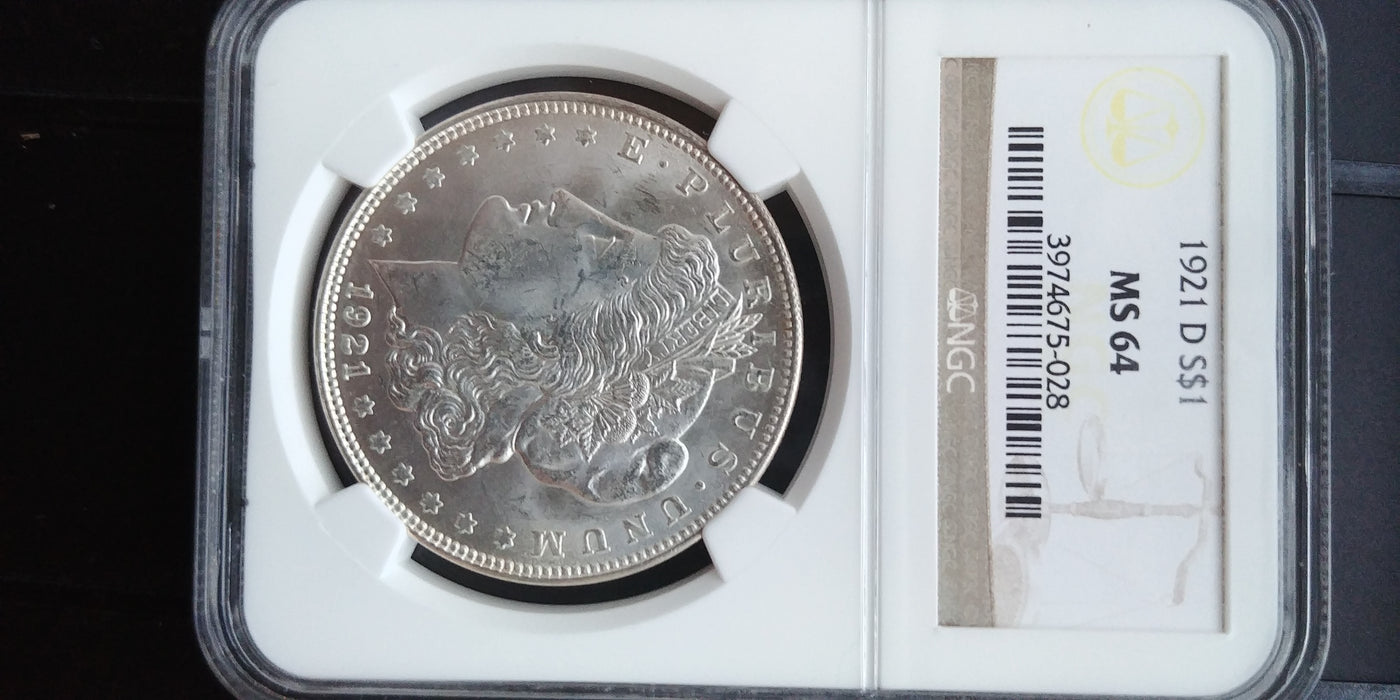 1921 D Morgan Dollar NGC - MS64 - US Coin