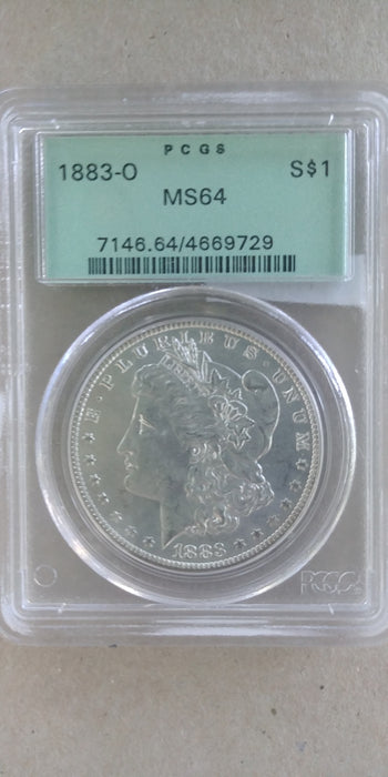 1883 O Morgan Silver Dollar MS64 PCGS Slab - US Coin