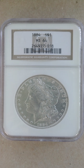 1884 Morgan Silver Dollar MS64 NGC Slab - US Coin