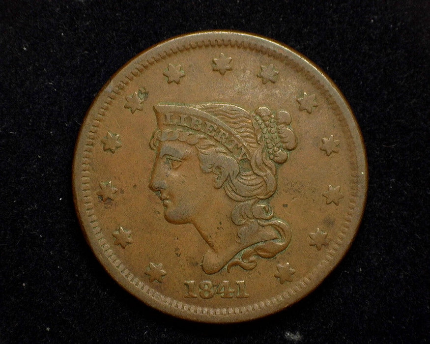 1841 Large Cent Braided Hair Cent VF Small date - US Coin