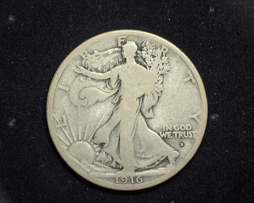 1916 D Liberty Walking Half Dollar VG - US Coin