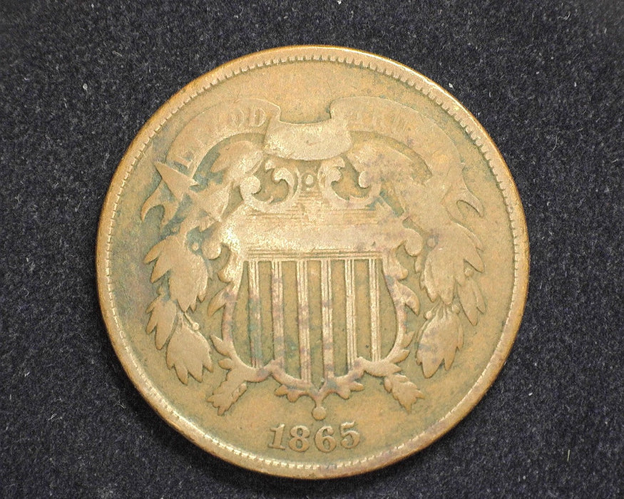 1865 Two Cent Piece VG - US Coin