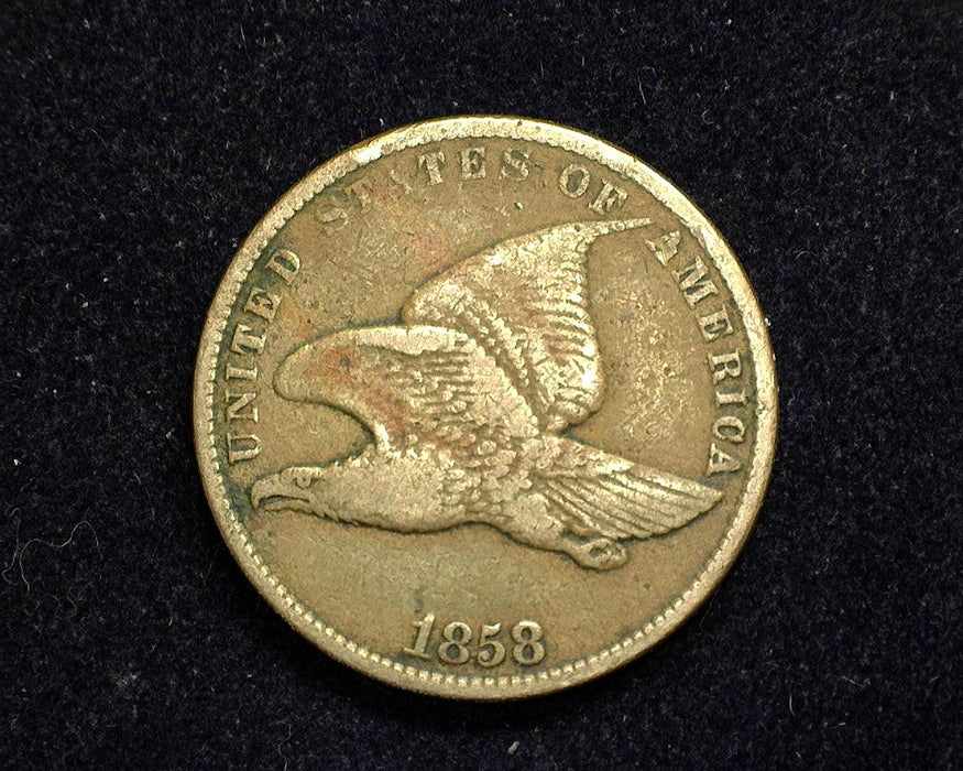 1858 Small Letters Flying Eagle Penny/Cent F - US Coin