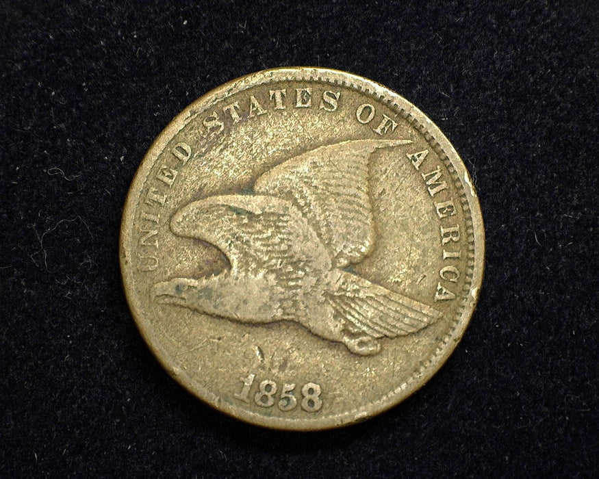 1858 Small Letters Flying Eagle Penny/Cent F - US Coin