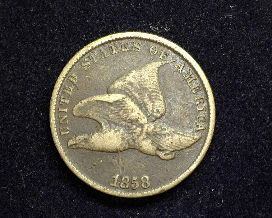 1858 Small Letters Flying Eagle Penny/Cent F - US Coin