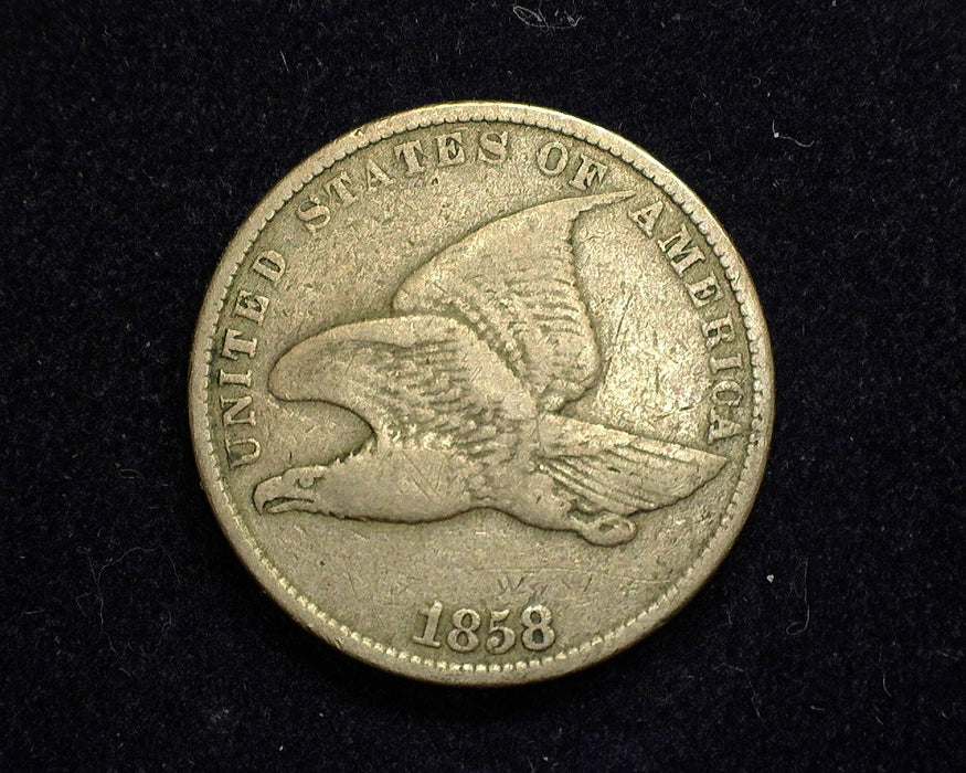 1858 Small Letters Flying Eagle Penny/Cent VG - US Coin