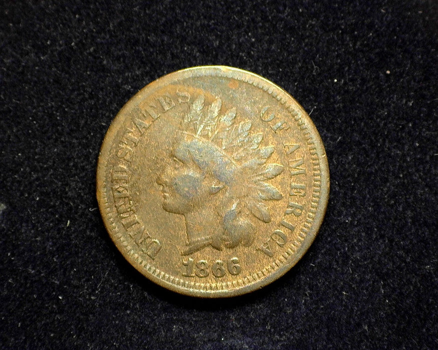 1866 Indian Head Penny/Cent VG - US Coin