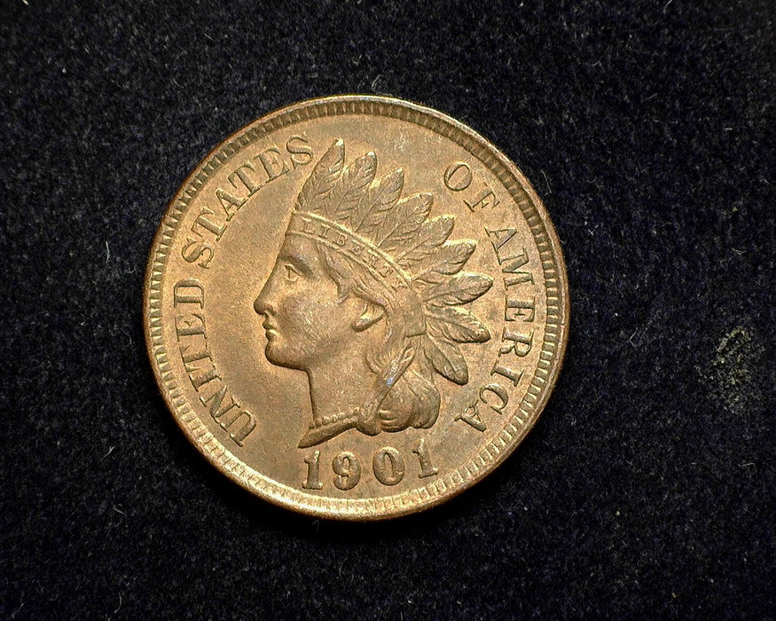 1901 Indian Head Penny/Cent AU - US Coin