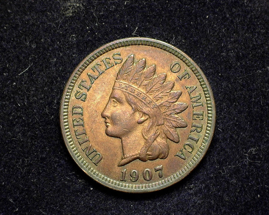 1907 Indian Head Penny/Cent AU - US Coin