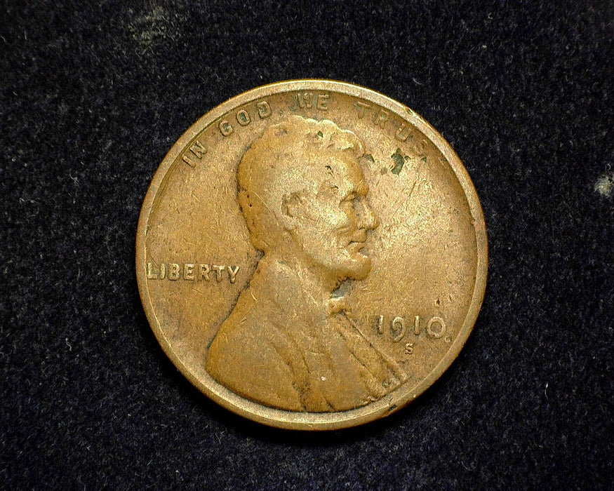 1910 S Lincoln Wheat Penny/Cent VG - US Coin