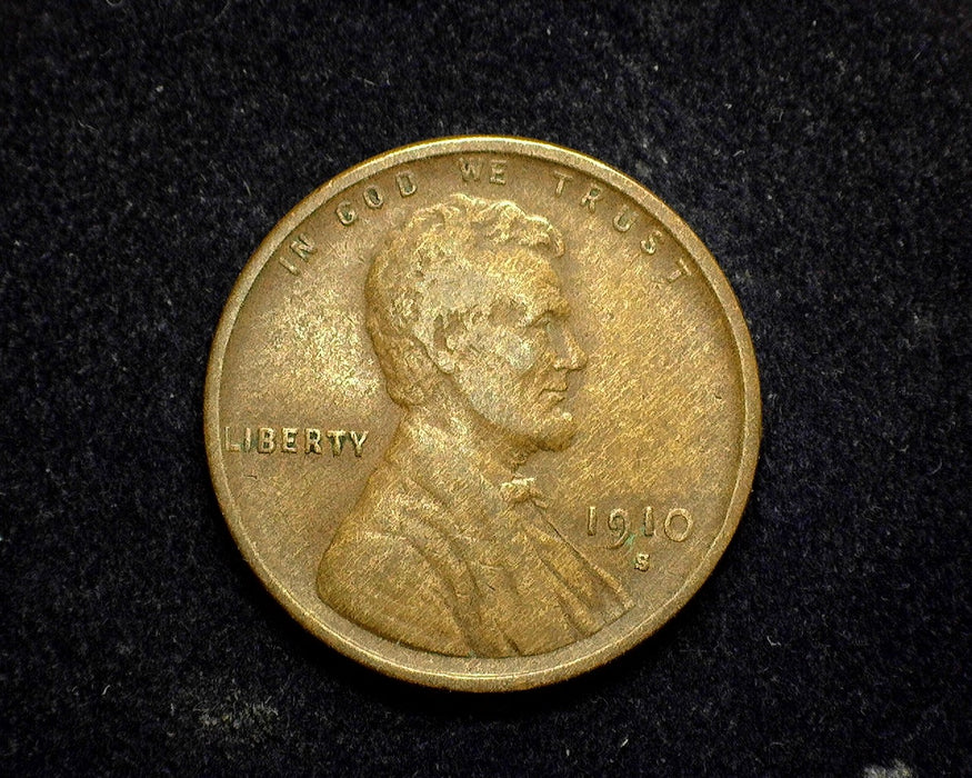 1910 S Lincoln Wheat Penny/Cent F/VF - US Coin