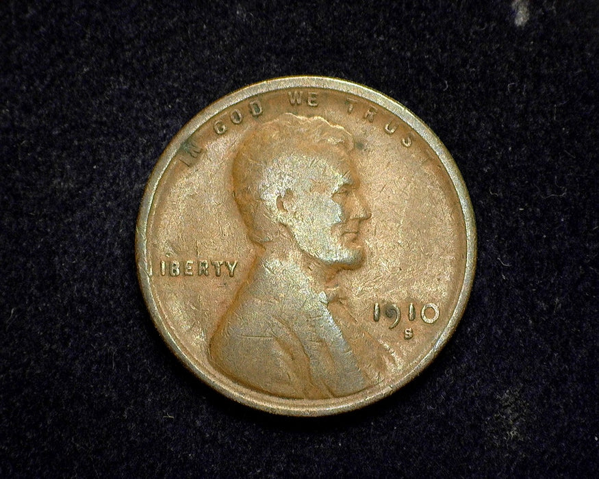 1910 S Lincoln Wheat Penny/Cent VG - US Coin