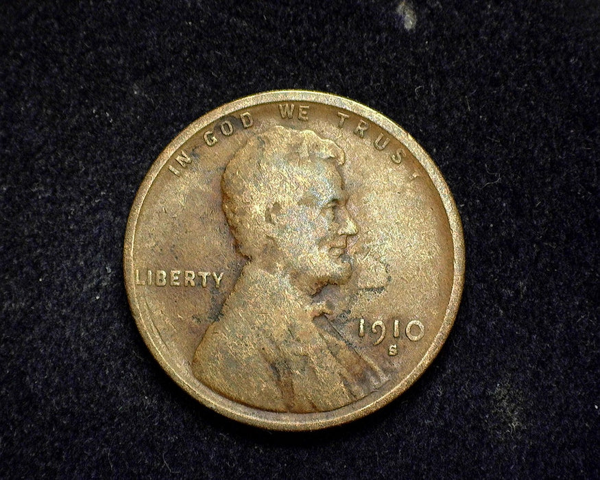 1910 S Lincoln Wheat Penny/Cent VG - US Coin