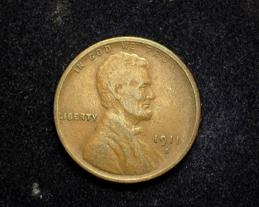 1911 S Lincoln Wheat Penny/Cent F - US Coin