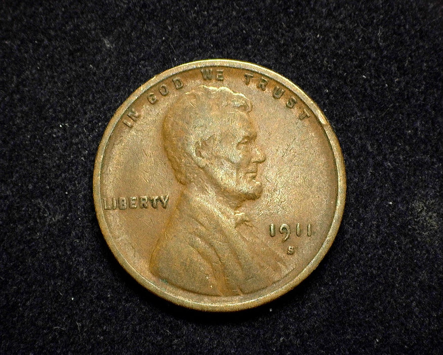 1911 S Lincoln Wheat Penny/Cent F - US Coin