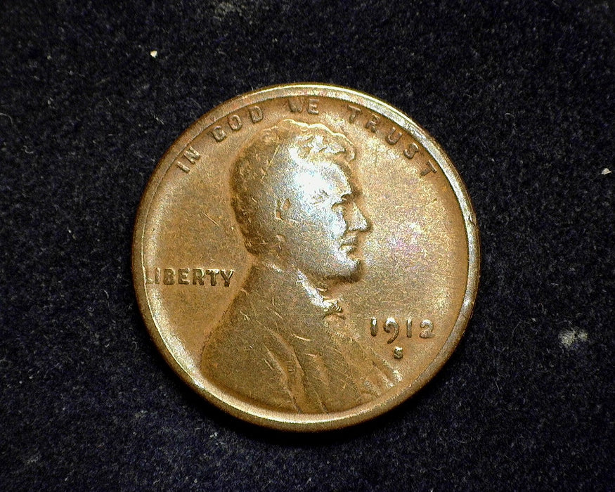 1912 S Lincoln Wheat Penny/Cent VG - US Coin