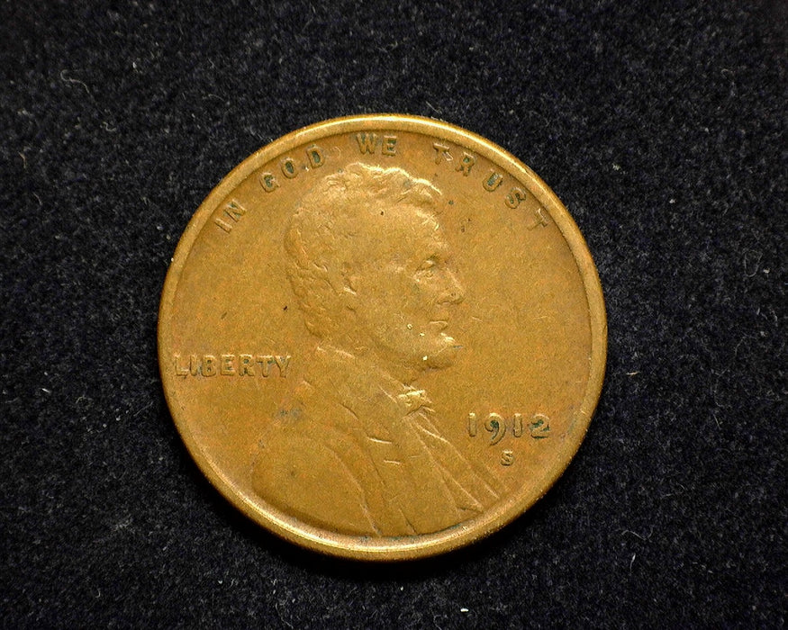 1912 S Lincoln Wheat Penny/Cent VG - US Coin