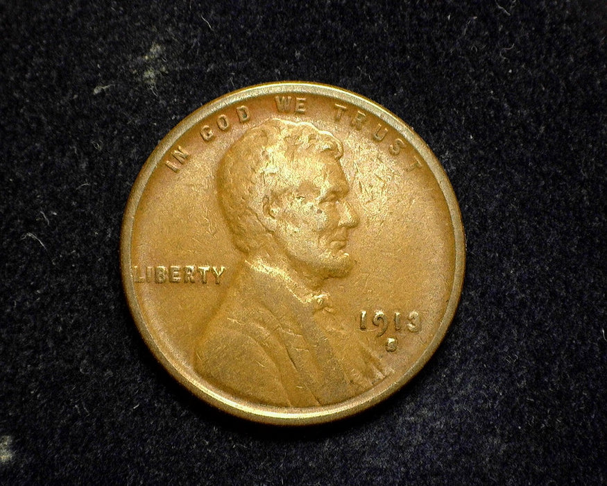 1913 S Lincoln Wheat Penny/Cent F - US Coin