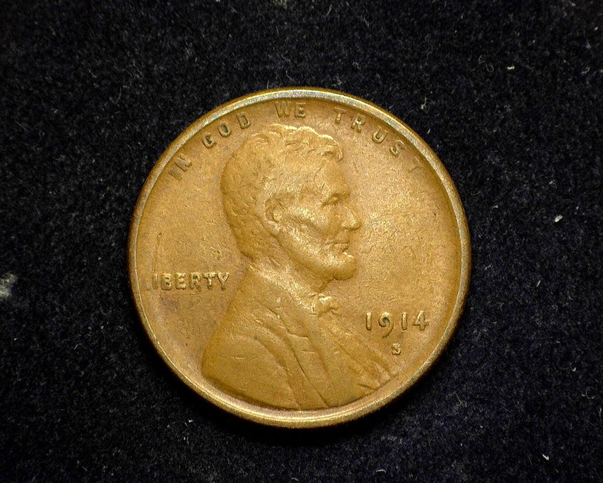 1914 S Lincoln Wheat Penny/Cent F - US Coin