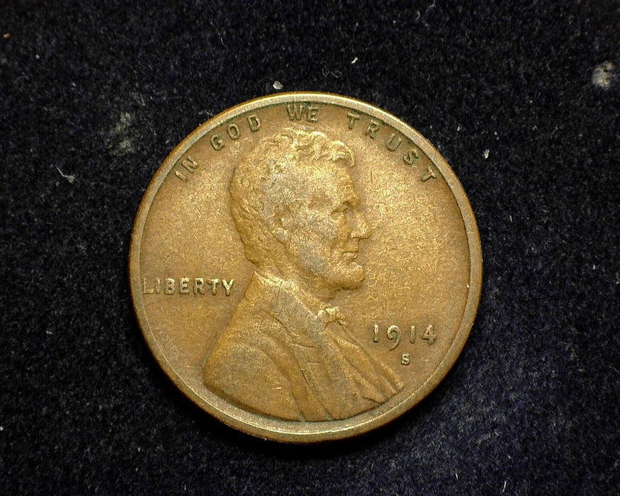 1914 S Lincoln Wheat Penny/Cent F - US Coin