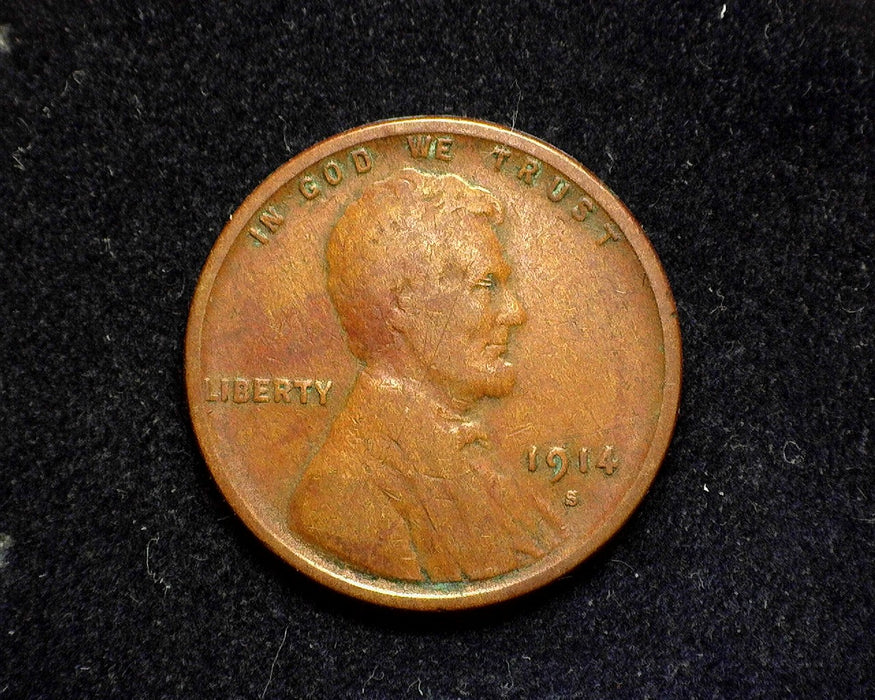 1914 S Lincoln Wheat Penny/Cent VG Corrosion - US Coin