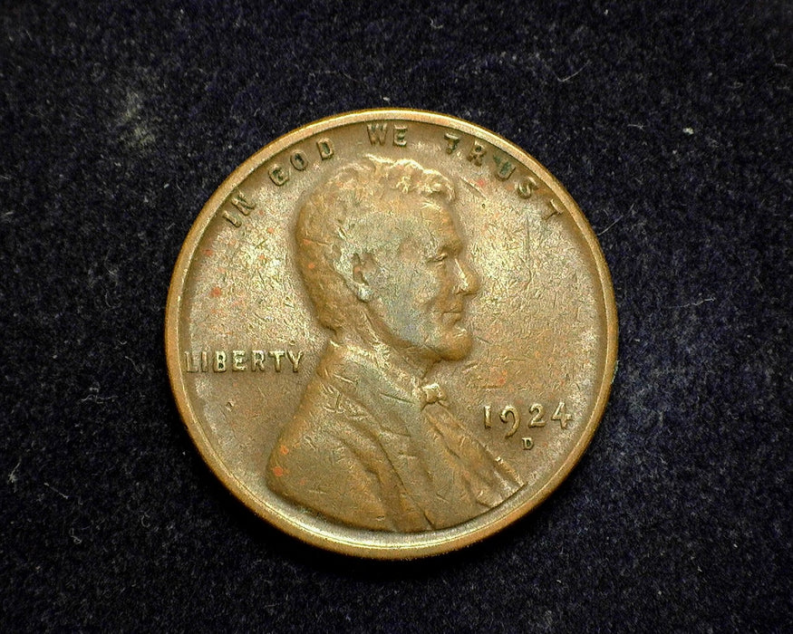 1924 D Lincoln Wheat Penny/Cent F - US Coin