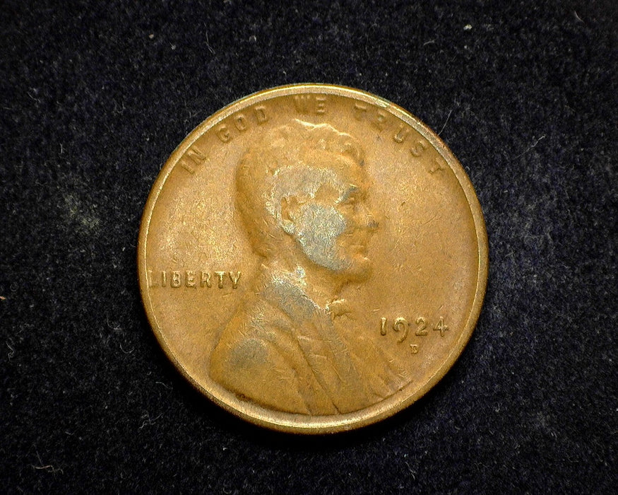 1924 D Lincoln Wheat Penny/Cent F - US Coin